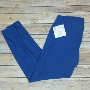 Lularoe OS leggings NWOT solid blue